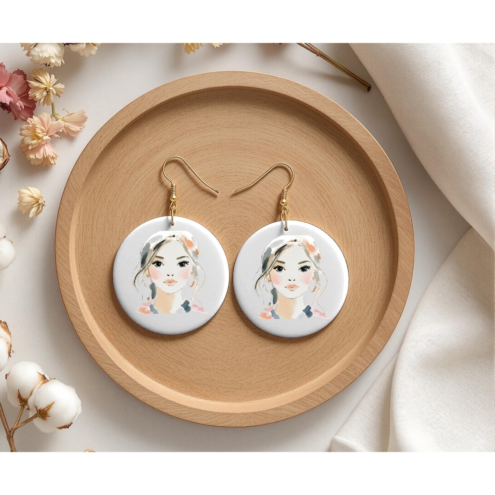 Elegant Gold and White Earrings